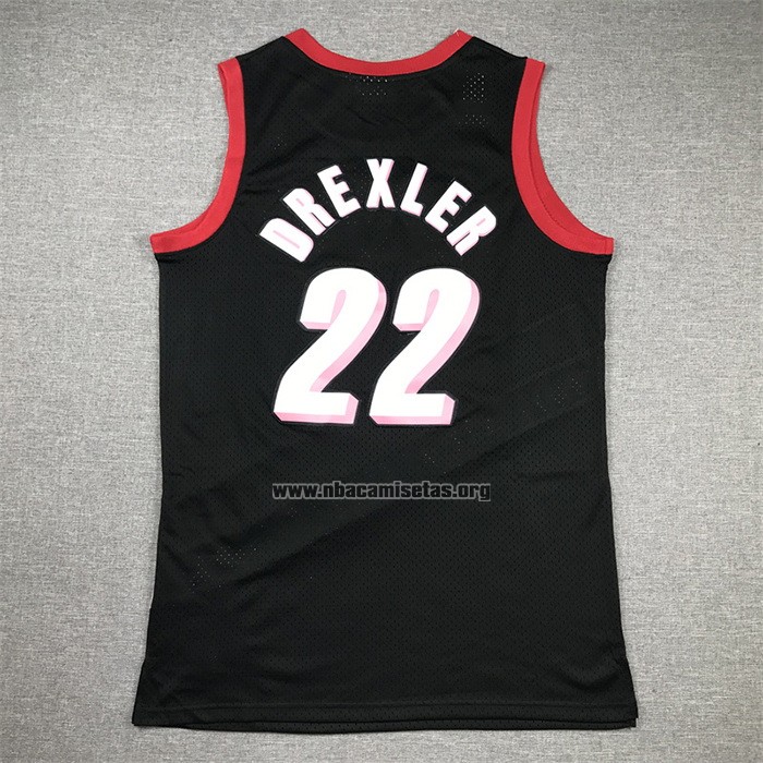 Camiseta Portland Trail Blazers Clyde Drexler NO 22 Mitchell & Ness 1991-92 Negro